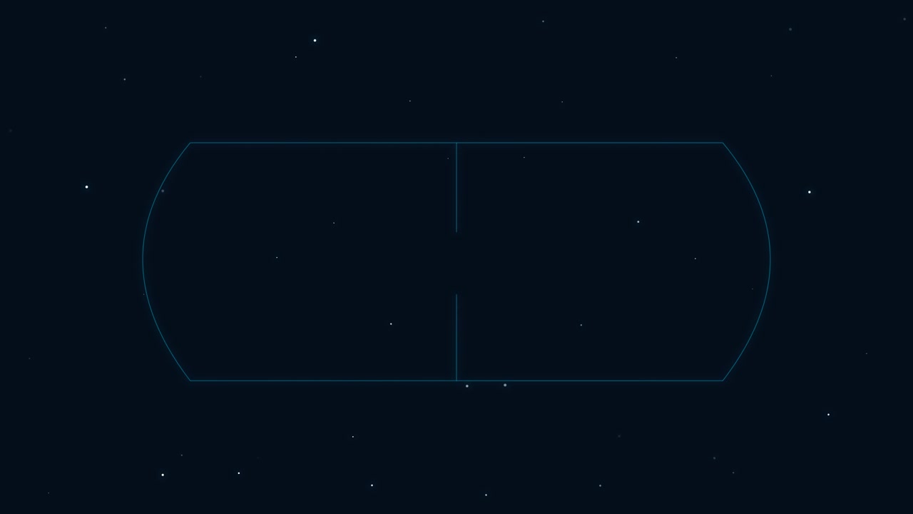Minimalist Geometric Frame Expanding Against a Starry Night Background