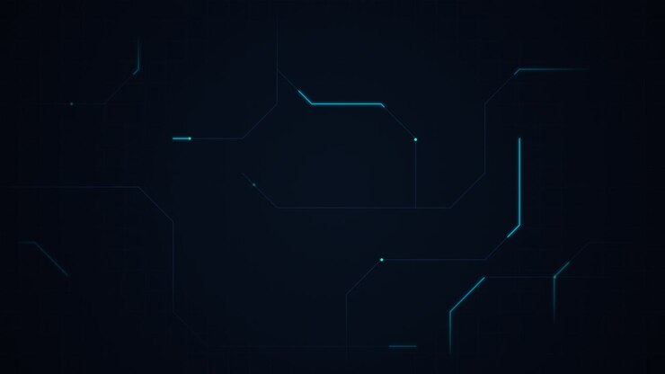 Abstract Digital Circuit Board Lines Moving on Dark Background
