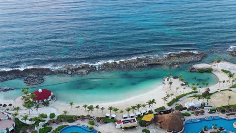 aerial view of a luxurious tropical beach resort