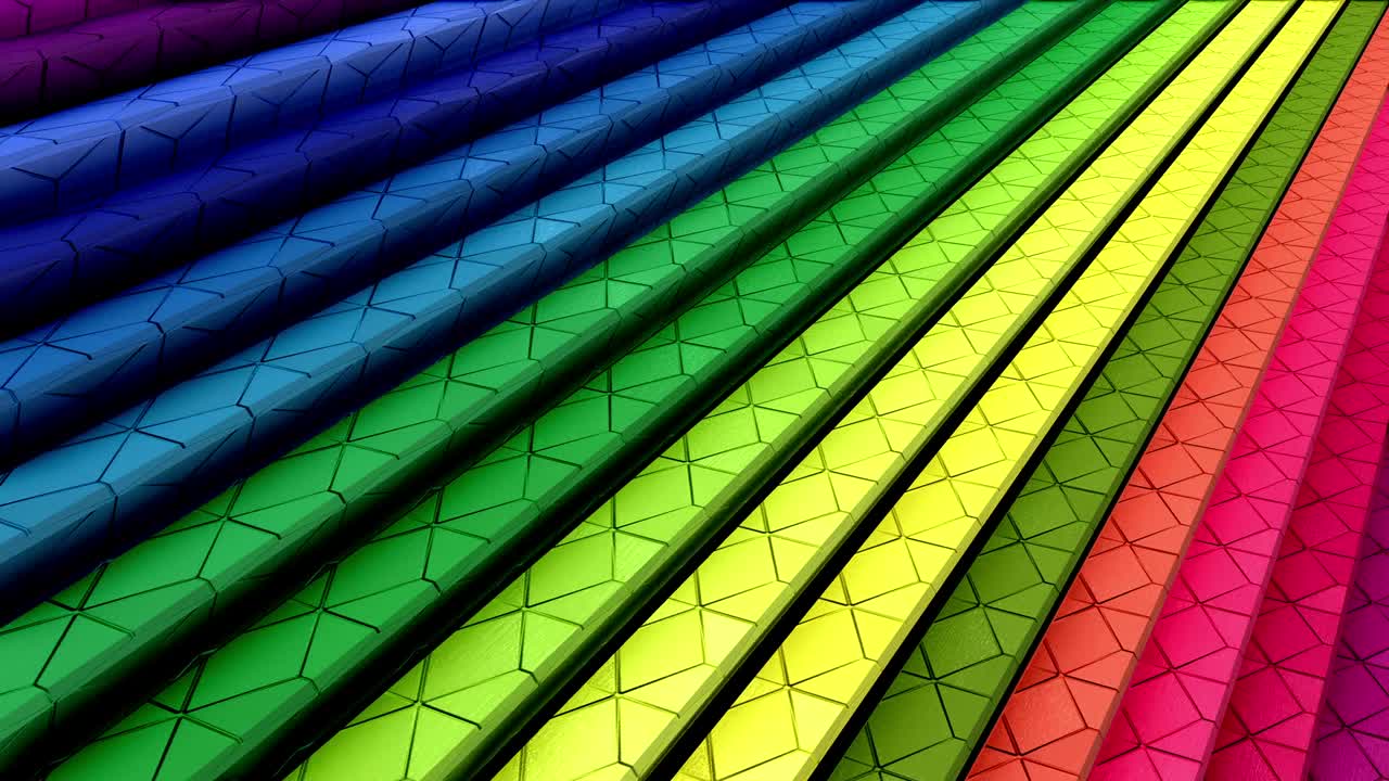 los triángulos del arco iris están girando