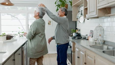 love, smile and senior couple dance