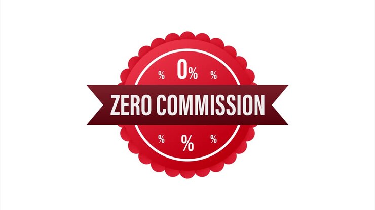 Zero commissioni. Elemento di design. Offerta limitata rossa. Badge offerta speciale. Illustrazione stock.