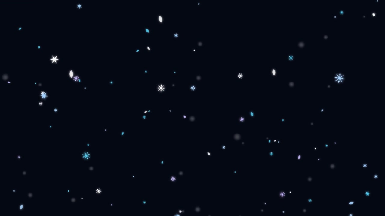 Animated Snowflakes Falling Against a Dark Background
