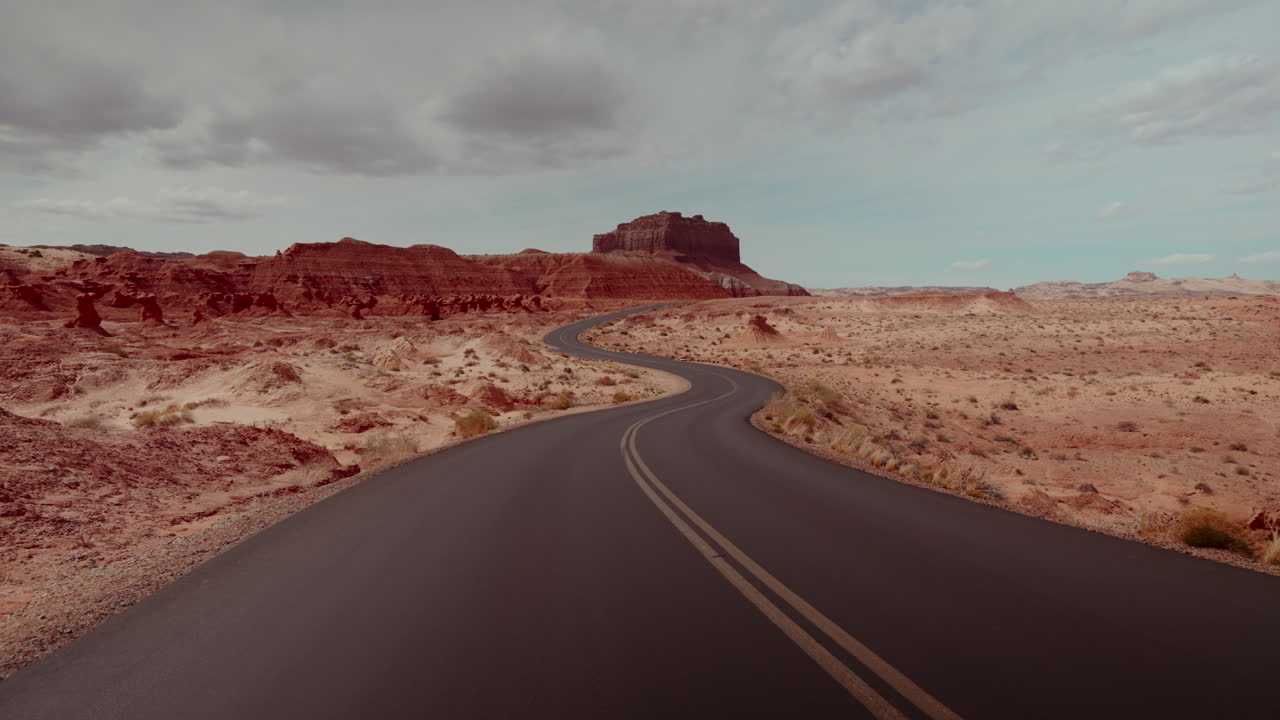 Winding Road Through a Desert Landscape