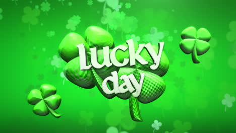 lucky day with flying irish shamrocks in sky