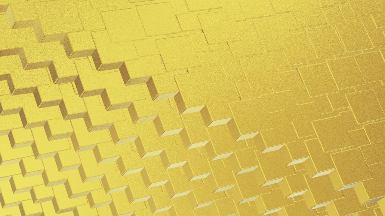 Abstract geometric golden backgroundfoil tiles texture seamless loop background 3D rendering