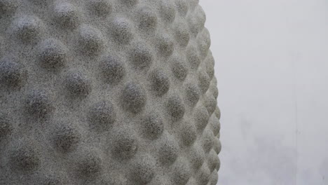 foto macro de la escultura de semillas de granito en el proyecto eden en cornualles, reino unido