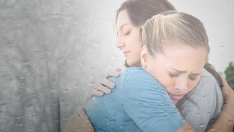 animación digital de madre abrazando a su hija 4k
