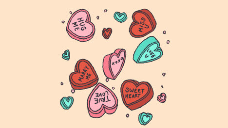 motion graphic of hand drawn flat design conversation hearts illustration collection