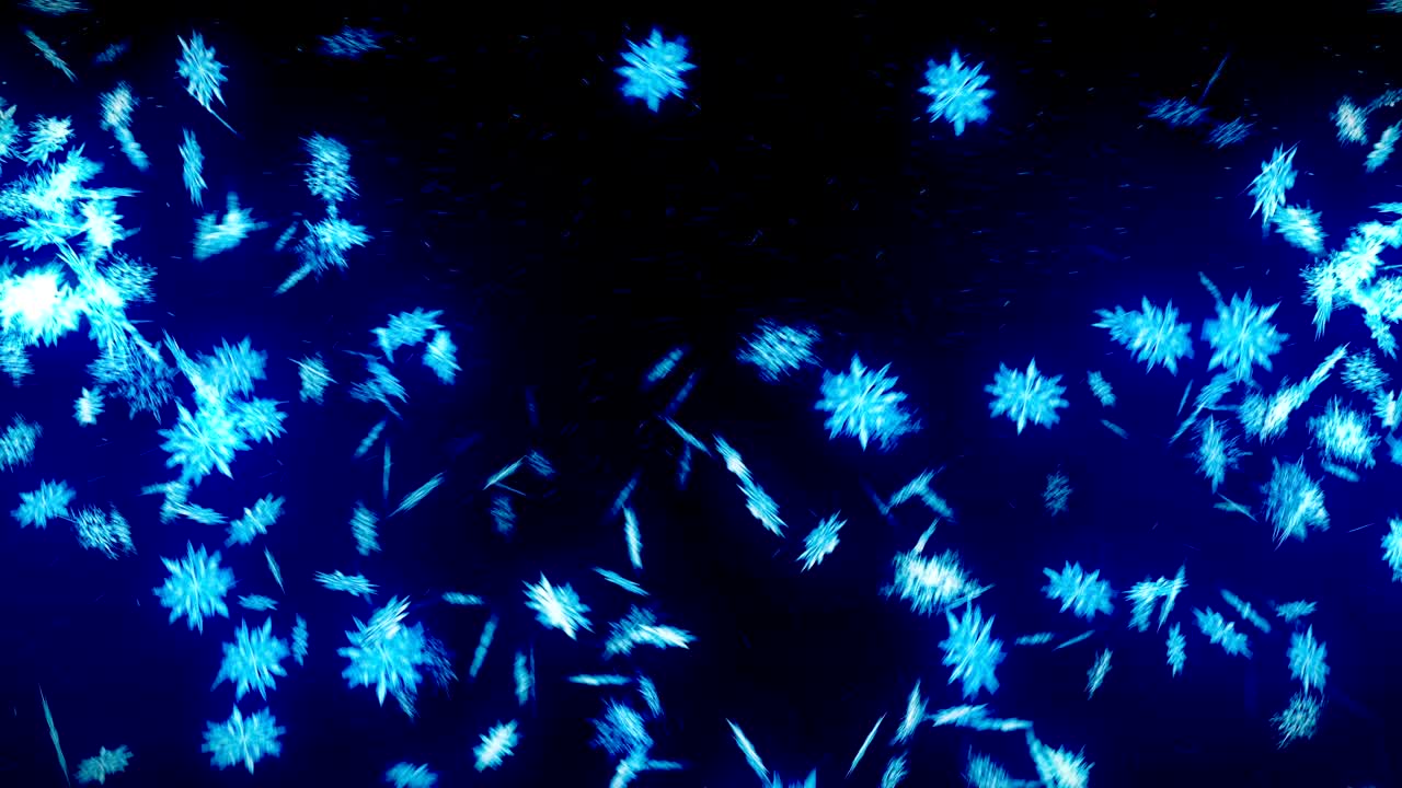 파란 바탕에 떨어지는 눈송이, 루프 글리터 애니메이션