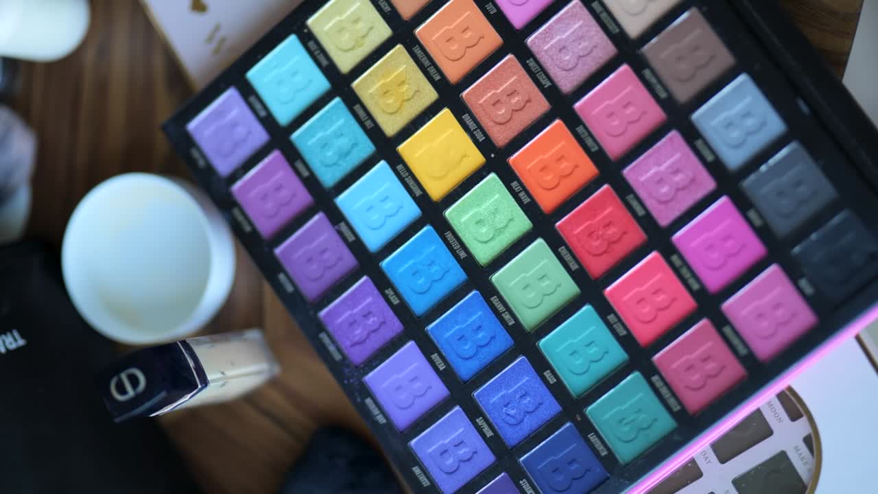 make up artist color pallet summer season vibes vertical slow-motion video