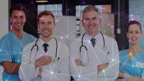 animación de las conexiones entre diversos médicos