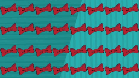 animation of red bowties repeated and moving on abstract blue background