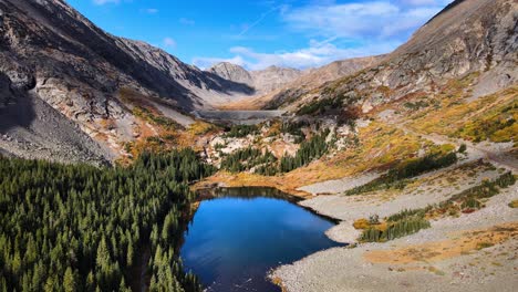 4K-Drone-Aerial-Footage-of-Blue-Lakes-Colorado-near-Breckenridge-Rocky-Mountains-in-Fall