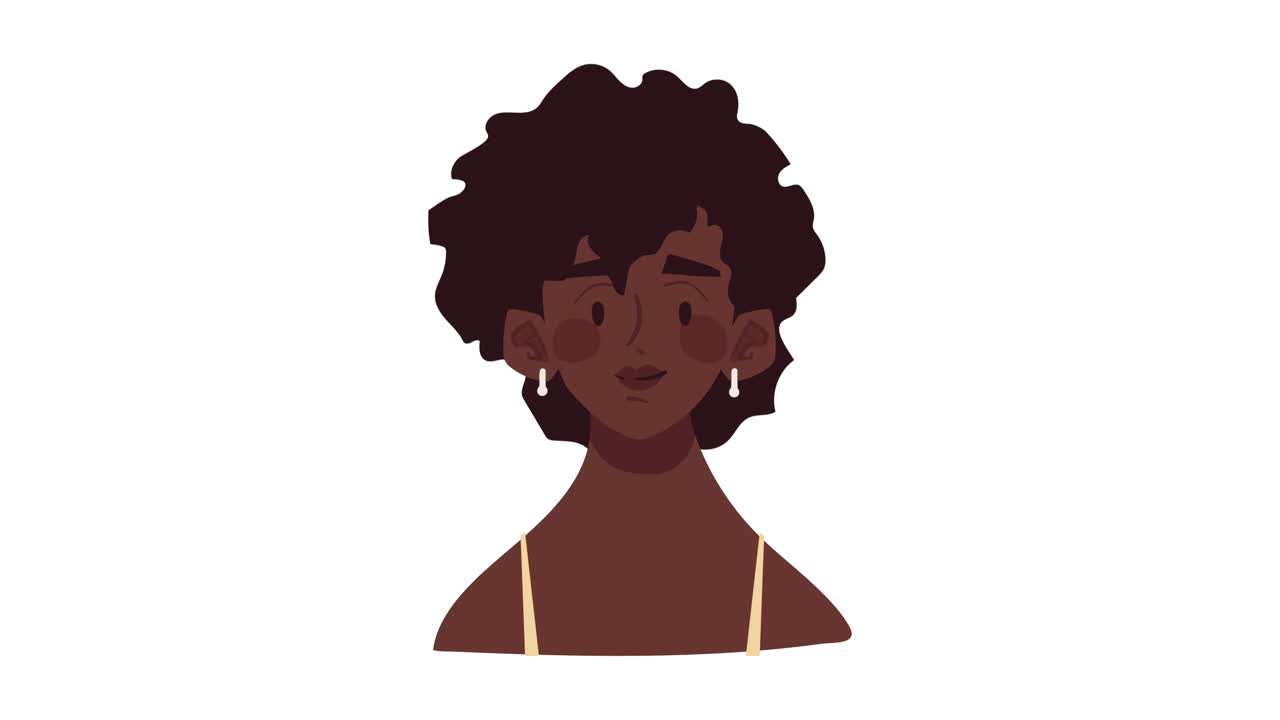 afro woman avatar character animation