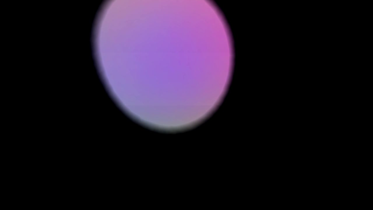 Abstract Glowing Gradient Orb Moving Against Black Background