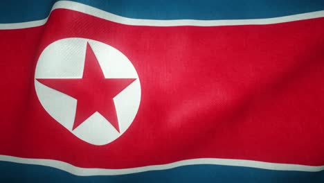 la bandera de corea del norte ondeando en el viento