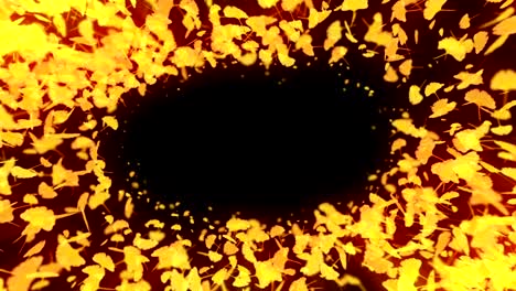 el giro de las hojas de otoño, ginkgo, animación cg, bucle