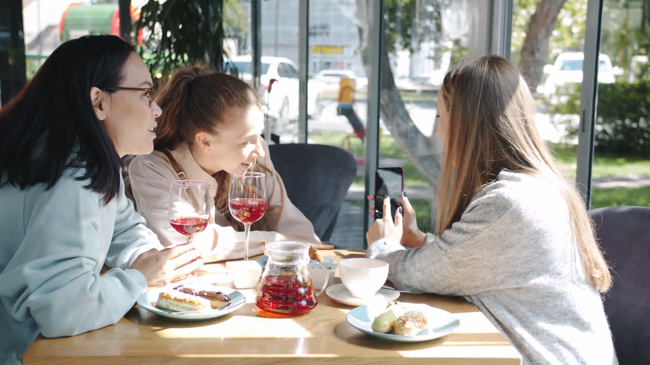 Friends Enjoying a Cafe Date