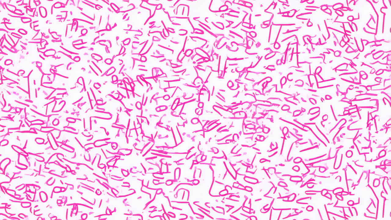 Abstract Pink Scribble Pattern on White Background