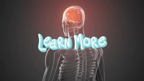animation of human brain and spine with learn more text in school setting