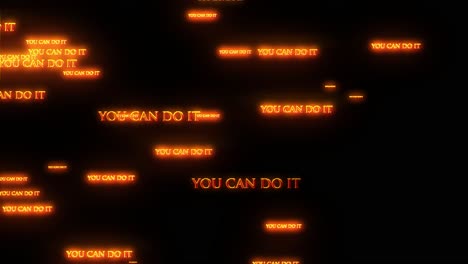 you can do it motivational golden text animation with flying through words effect