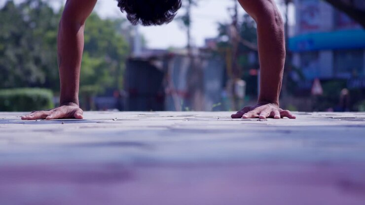 Doing handstand