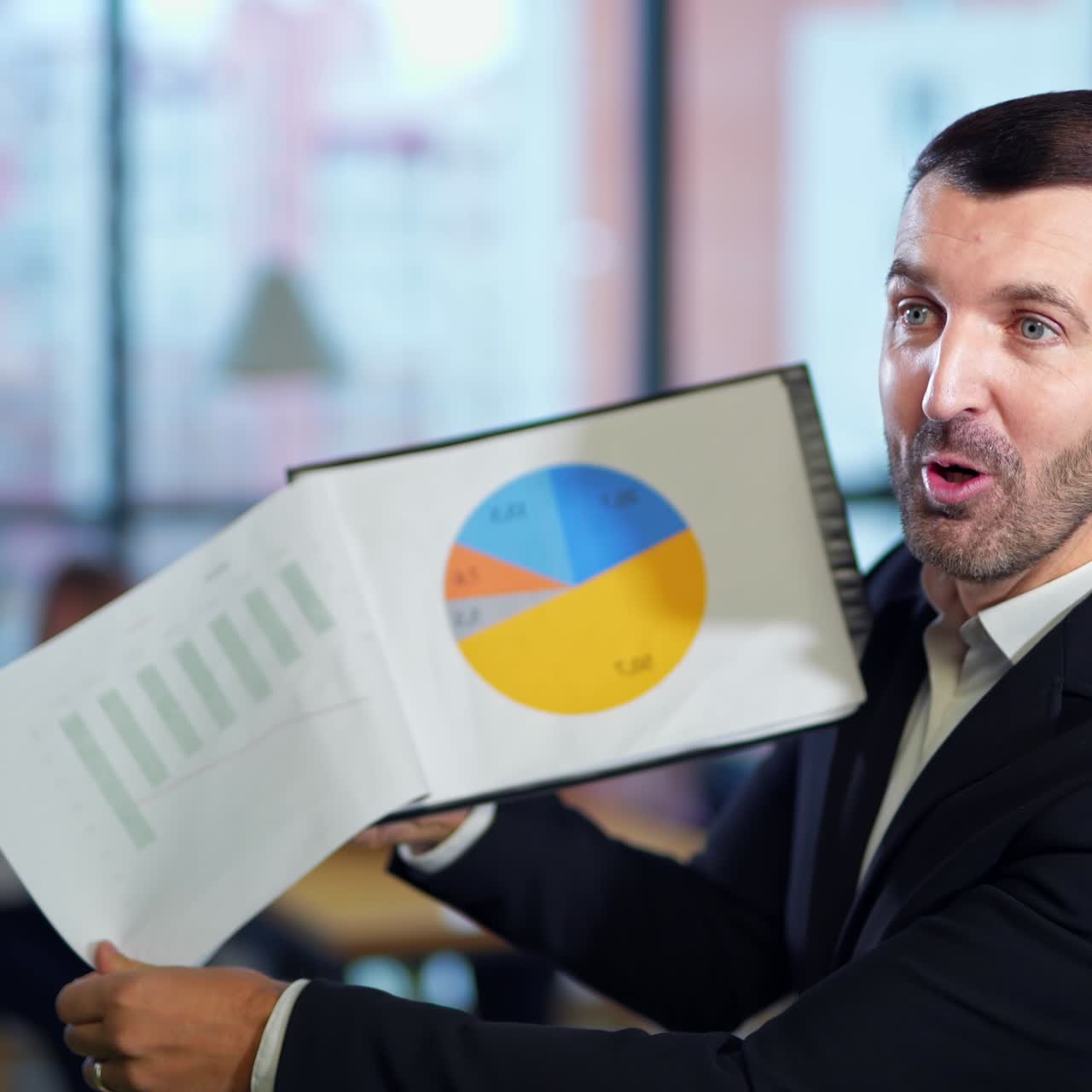 Business trainer have training online. Coach trainer workplace webinar