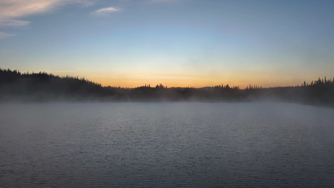 Moody morning on a lake in British Columbia, Canada.