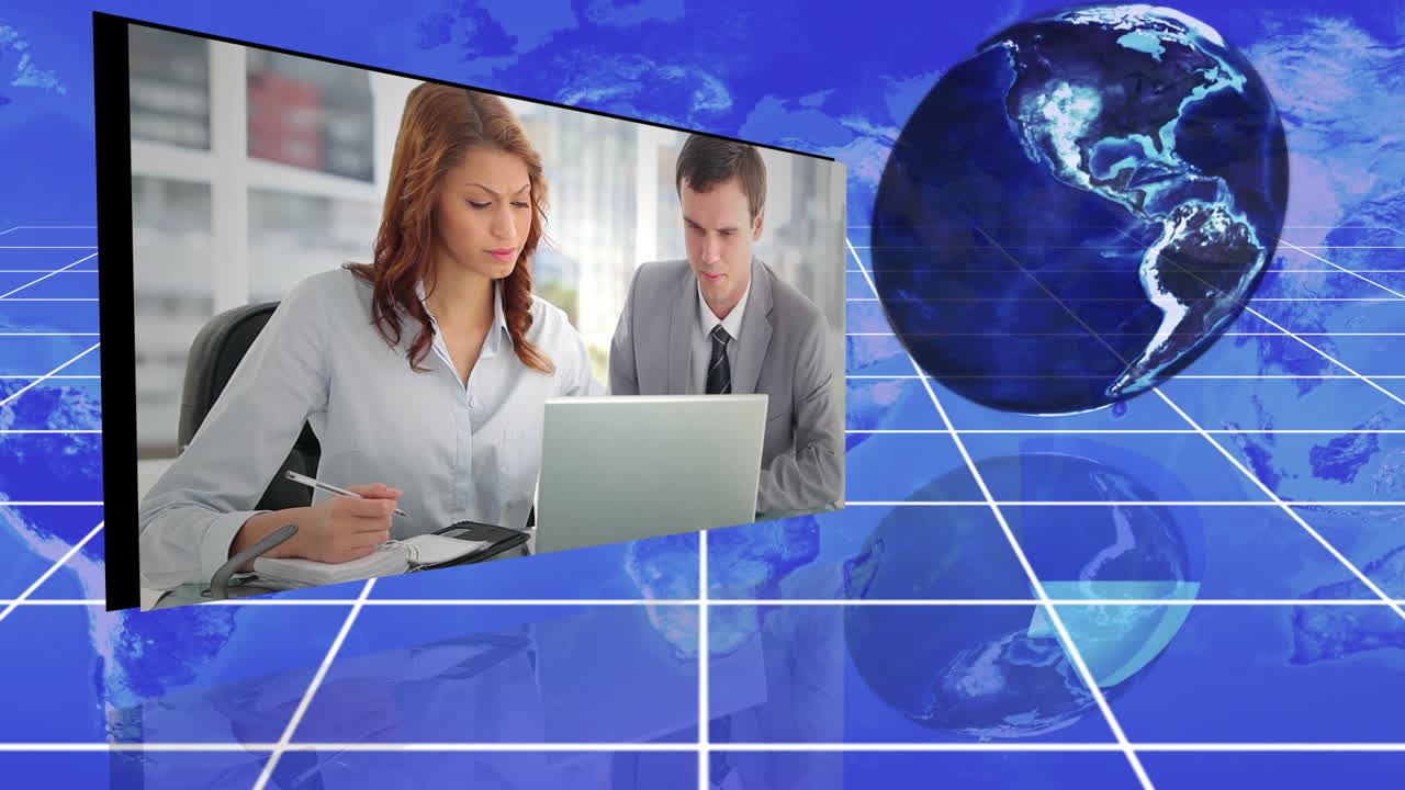 videos de una empresa multinacional con una imagen de la tierra cortesía de nasa.org