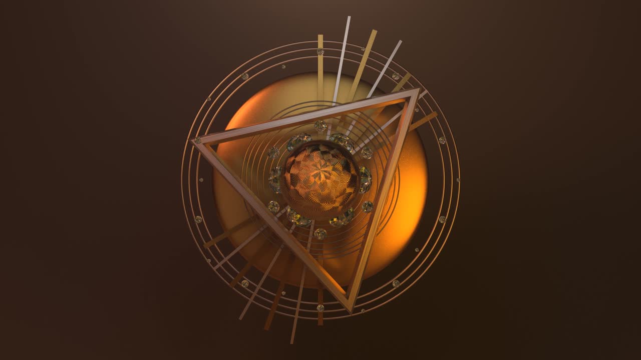 Artefatto artistico astratto fluttuante di tecnologia aliena in metallo cinetico - Animazione di sfondo in movimento in loop continuo 4K