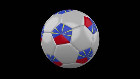 bola de futebol com bandeira de reunião loop 4k com alfa