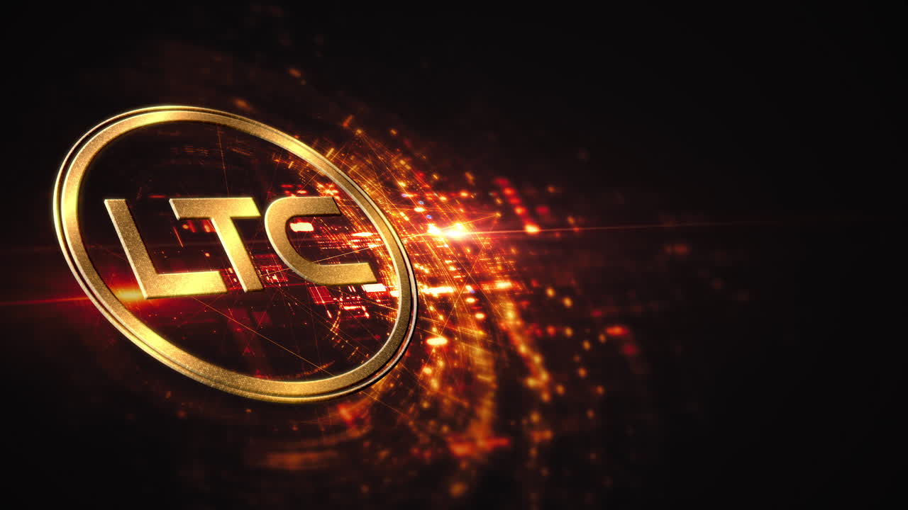 Futuristic digital background highlighting advanced cryptocurrency and encryption technology, featuring blockchain networks and secure cryptographic systems : LTC