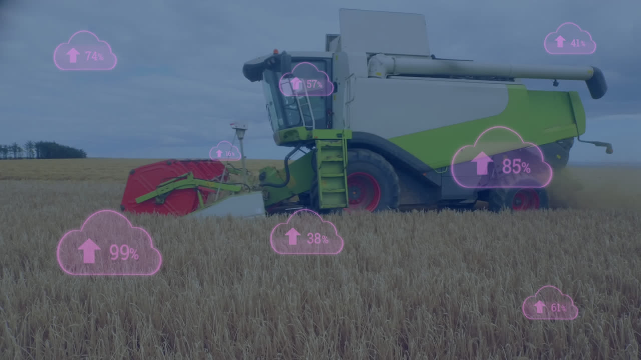 animación de nubes con porcentaje sobre el campo