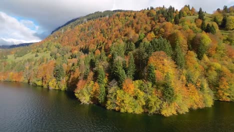 Vuelo-Aéreo-De-Drones-Sobre-El-Lago-De-Suiza