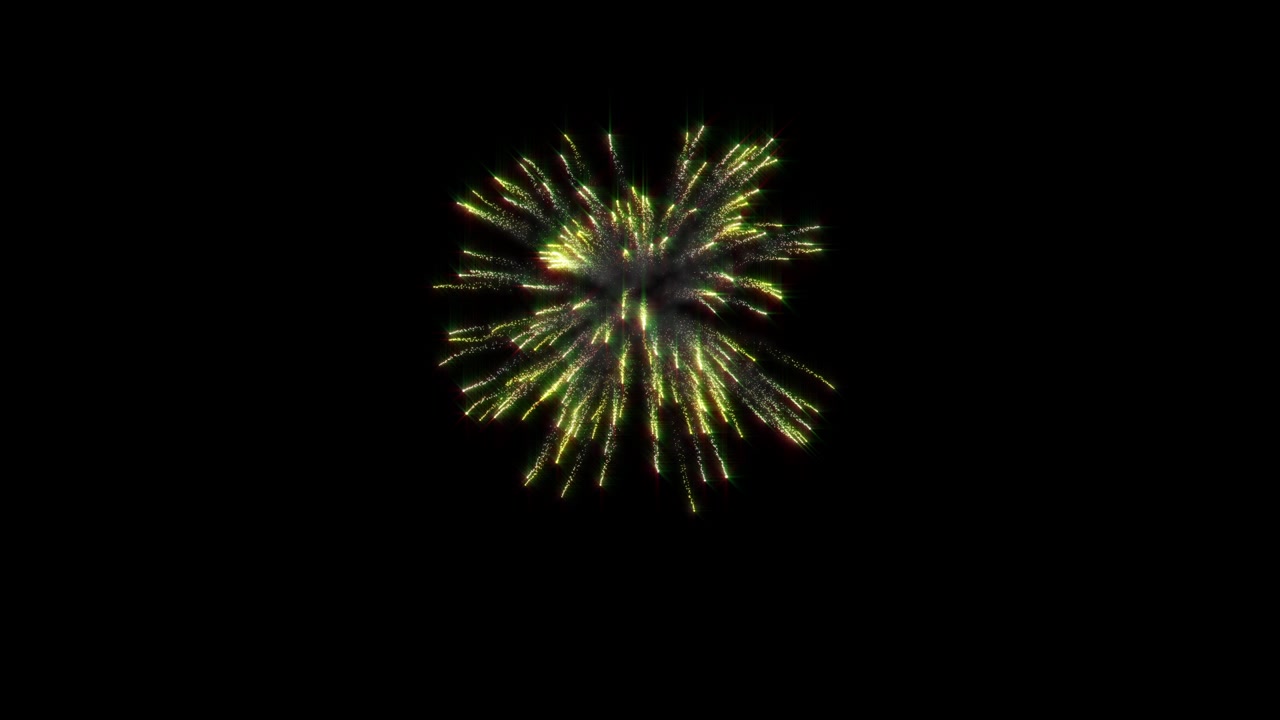 Singe Smaller Fireworks Explosion on black background