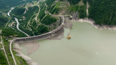 enguri dam - concrete arch dam on enguri river in jvari, georgia