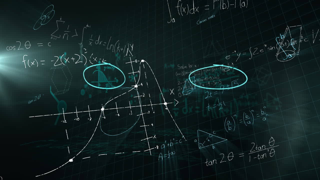 ecuaciones matemáticas flotando contra un fondo negro