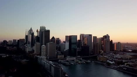 beautiful aerial cityscape skyline on dawn morning