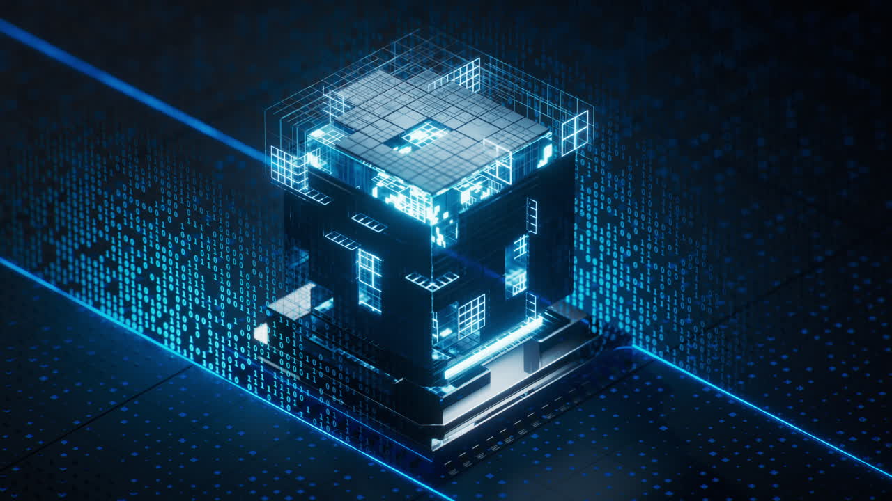 Technology circuit board and core, 3d rendering