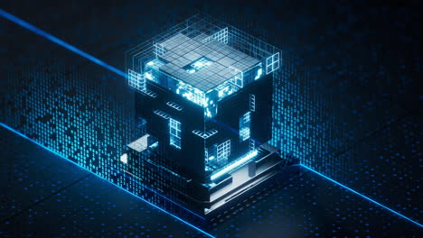Technology circuit board and core, 3d rendering