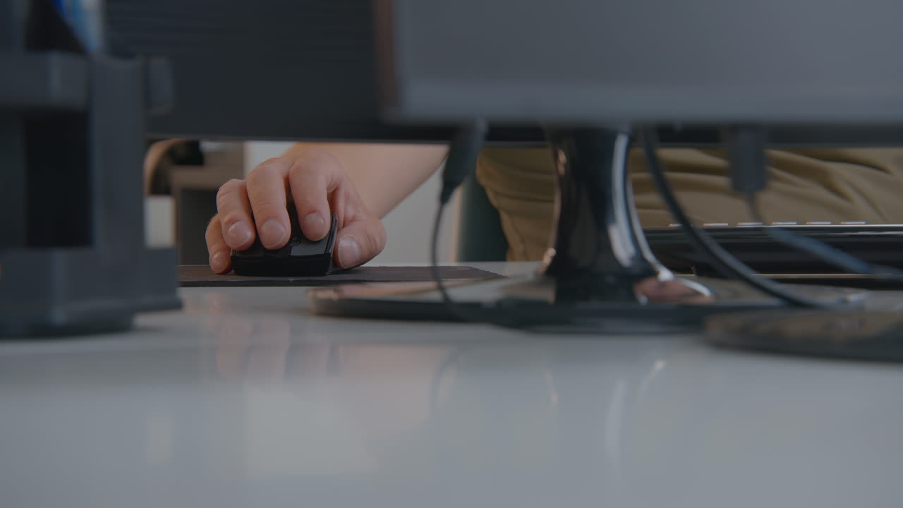 컴퓨터 마우스를 사용하는 사람