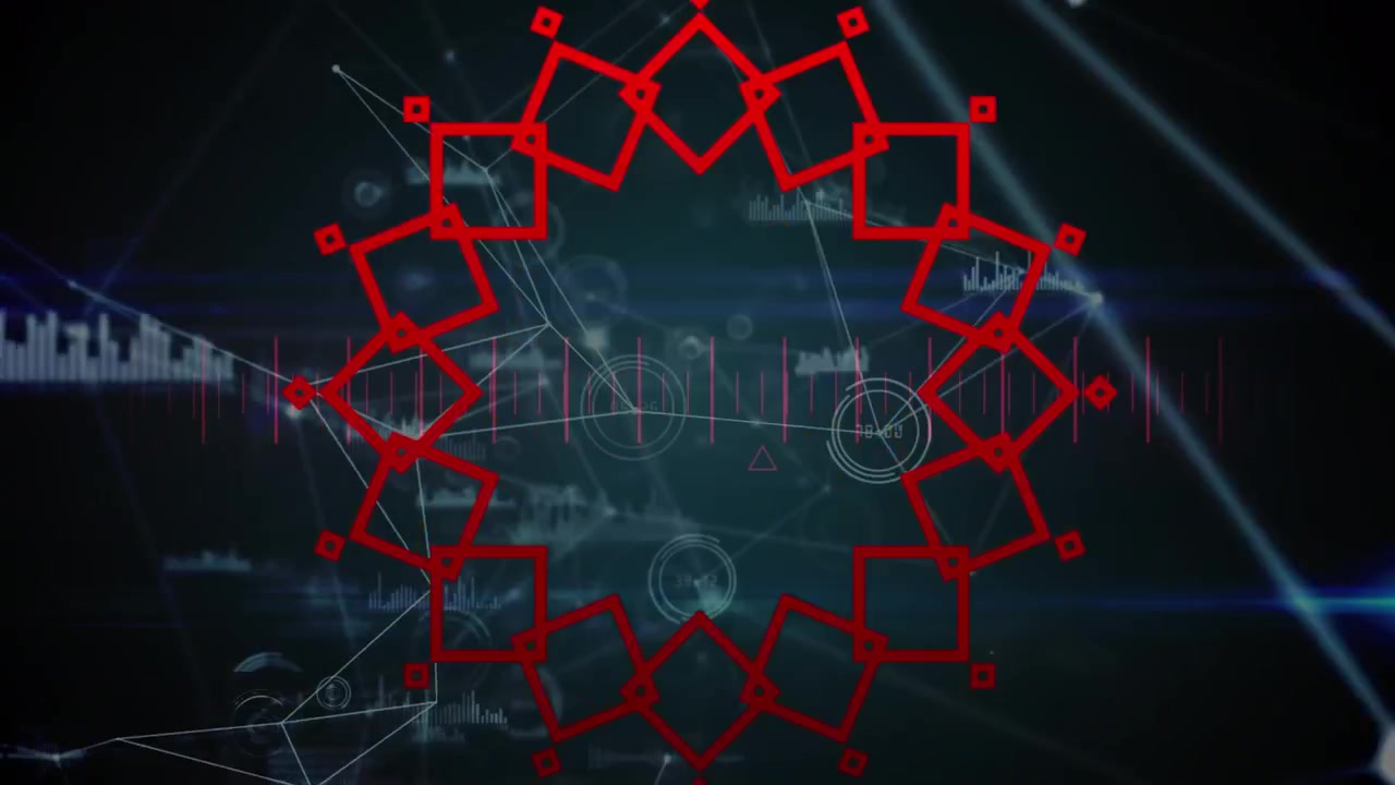 Animation of data processing over shapes