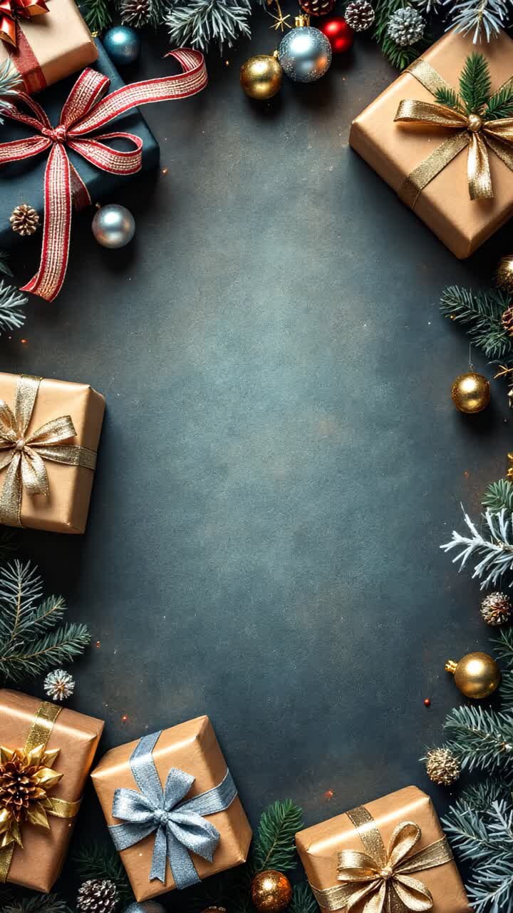 cajas de regalos y decoraciones navideñas