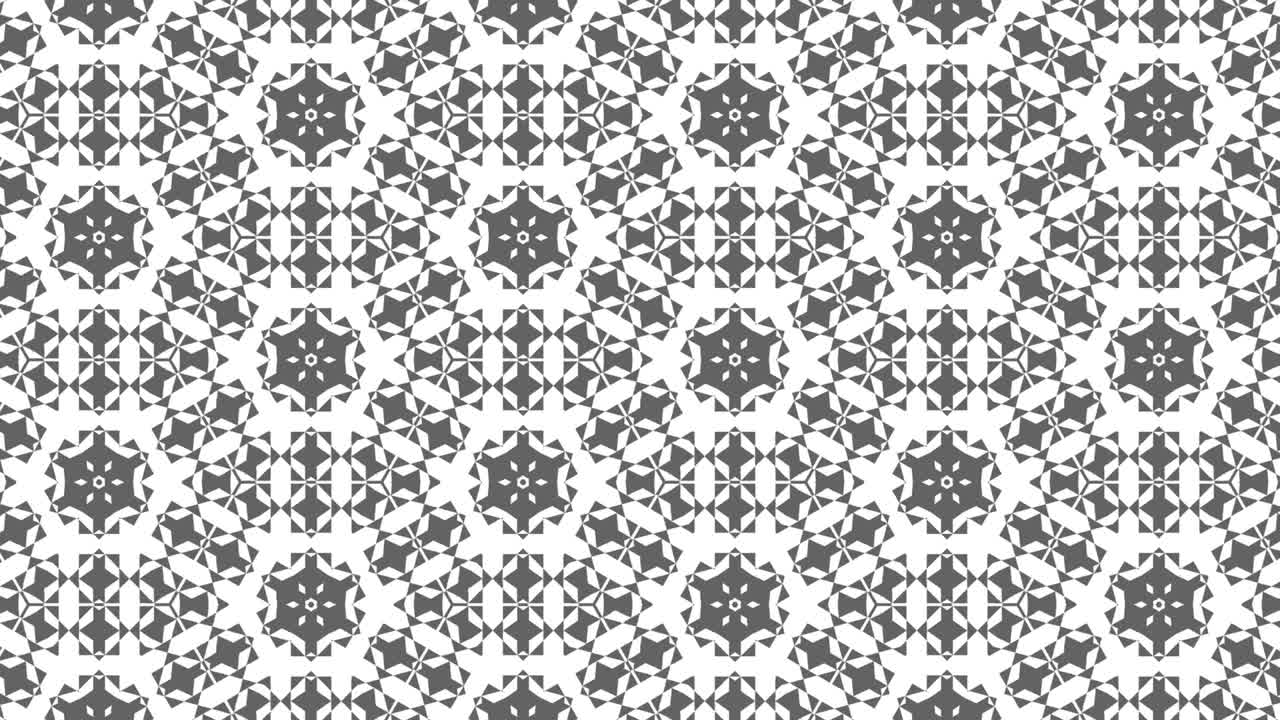 Graphic pattern in black and white with stroboscopic and hypnotic effect, while increasing in size and then reducing it.