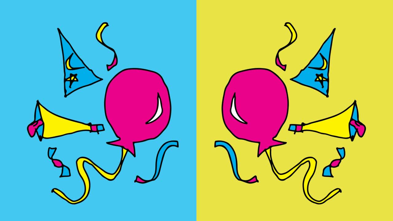 kids drawing pop art seamless background with theme of party balloon