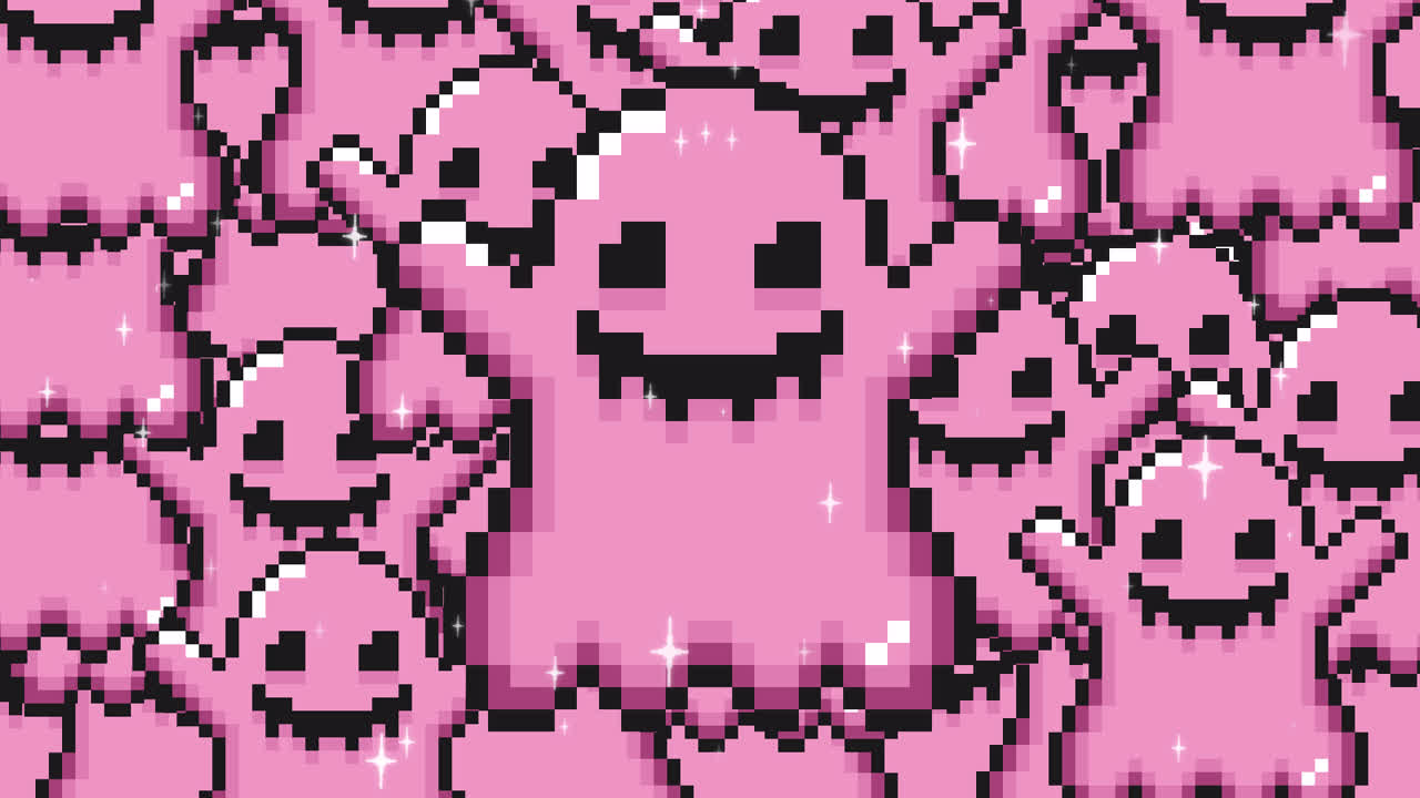 Pixel art pop up Halloween ghost Transitions. 1080p - 30 fps - Alpha Channel (6).mov
