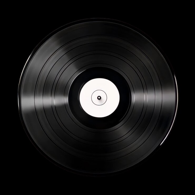Classic vinyl on red background animation isolated asset, transparent 4K video, alpha channel