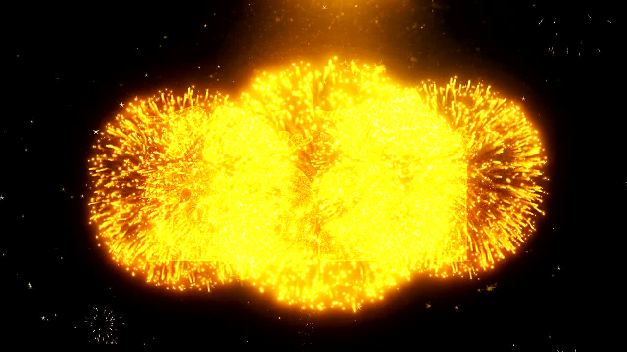 2021년 새해 문자 소원 불꽃놀이 디스플레이 폭발 입자