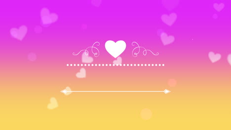 Animated-closeup-romantic-purple-hearts-with-frame-on-Valentines-day-background.